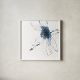 Blue Fantasy II by Chris Paschke. Shown in a crisp white glass frame for a clean and minimalist style. Available as an archival giclee rolled canvas, fine art paper, or poster print. SKU 88349a.