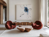 Blue Fantasy II by Chris Paschke. Shown as extra-large giant wall art in a modern living room. Available as an archival giclee rolled canvas, fine art paper, or poster print. SKU 88349a.