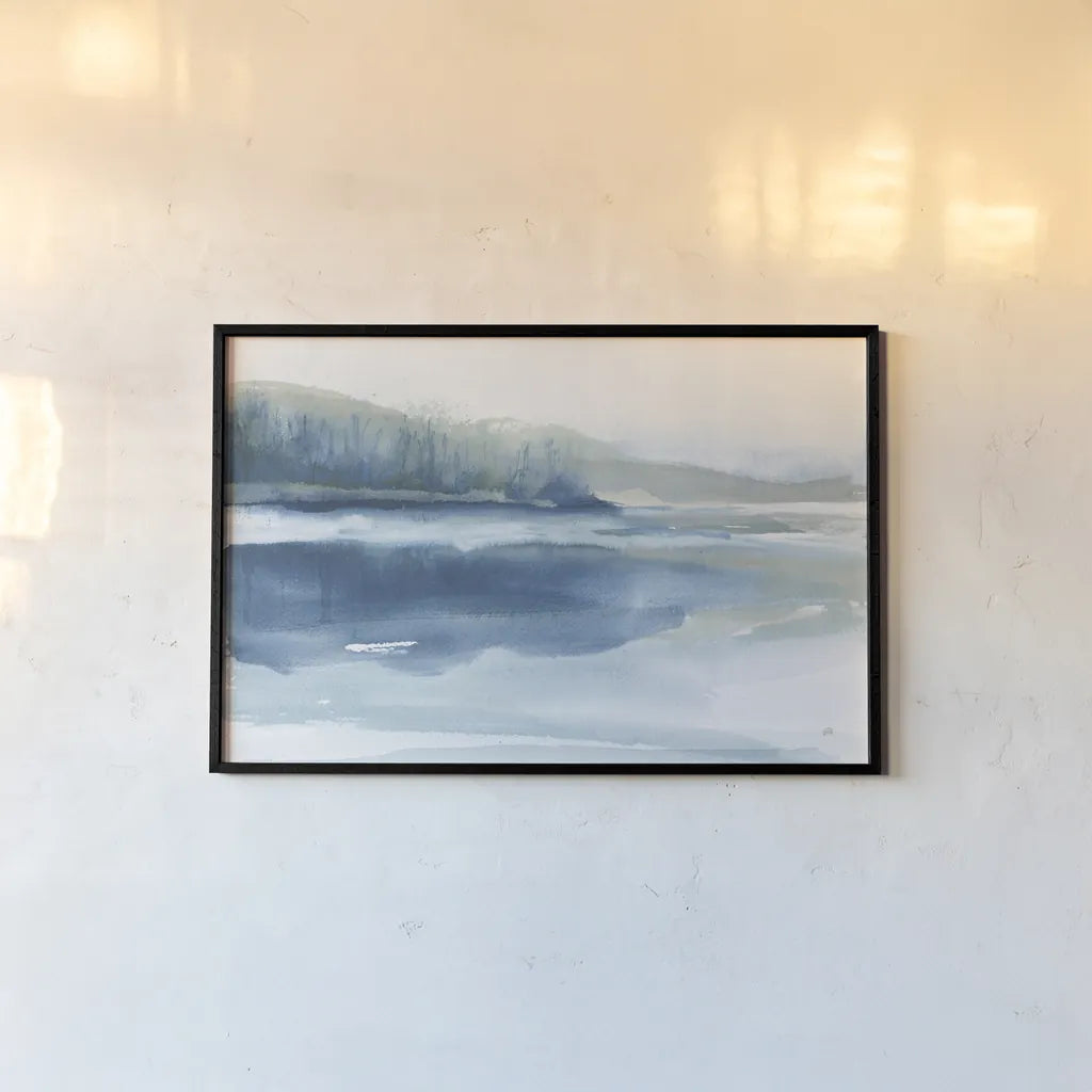 Blue Fog II by Chris Paschke. shown as a paper print in a black flame. Available as a archival giclee rolled canvas, fine art paper, or poster print. SKU 83106i.