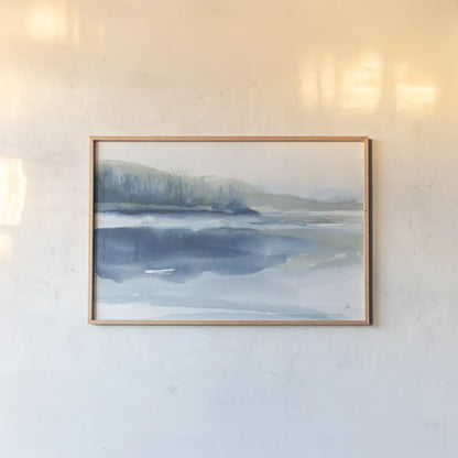 Blue Fog II by Chris Paschke. shown as a paper print in a natural frame. Available as a archival giclee rolled canvas, fine art paper, or poster print. SKU 83106i.