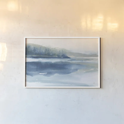 Blue Fog II by Chris Paschke. shown as a paper print in a white frame. Available as a archival giclee rolled canvas, fine art paper, or poster print. SKU 83106i.