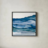 Blue Grayscape III by Chris Paschke. Shown in a sleek black glass frame for a contemporary gallery look. Available as an archival giclee rolled canvas, fine art paper, or poster print. SKU 68785a.