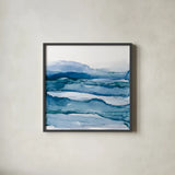 Blue Grayscape IV by Chris Paschke. Shown in a sleek black glass frame for a contemporary gallery look. Available as an archival giclee rolled canvas, fine art paper, or poster print. SKU 68786a.