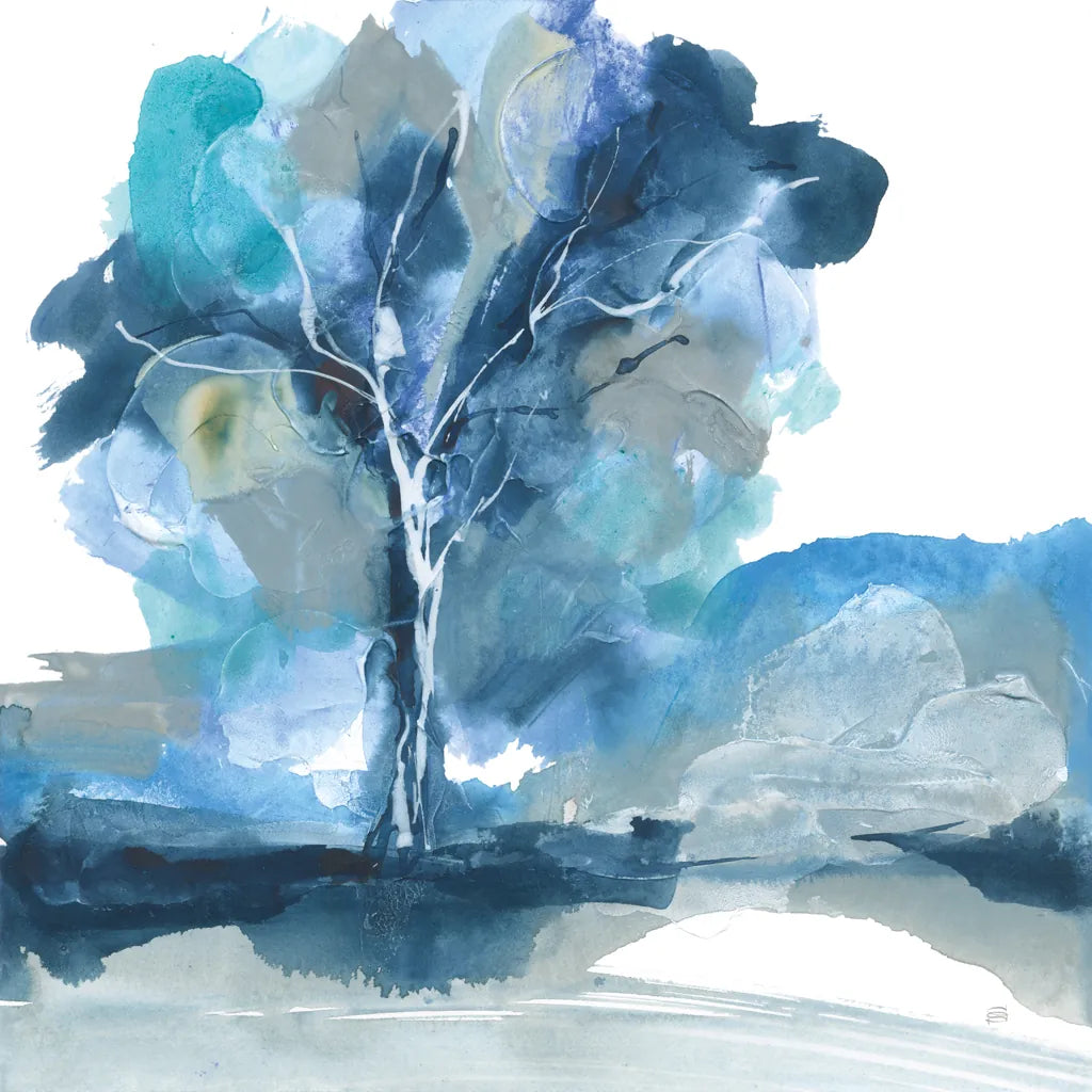 Blue Impasto II by Chris Paschke. SKU 83108a. Archival Giclee Fine art print for wall decor.