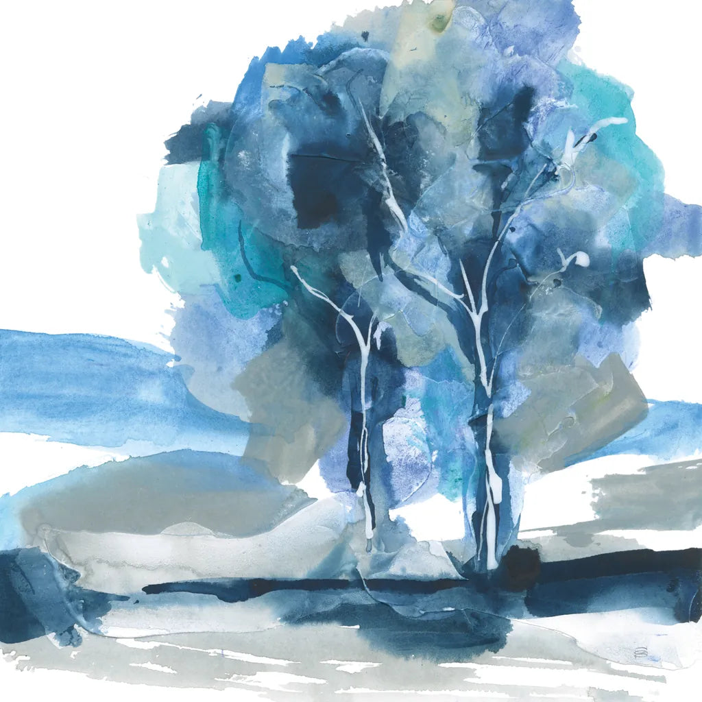Blue Impasto III by Chris Paschke. SKU 83109a. Archival Giclee Fine art print for wall decor.