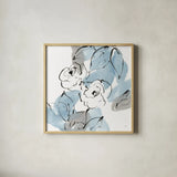 Blue Neutrals I by Chris Paschke. Shown in a natural wood glass frame for a timeless modern aesthetic. Available as an archival giclee rolled canvas, fine art paper, or poster print. SKU 70649a.