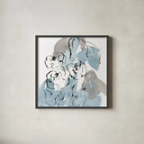 Blue Neutrals II by Chris Paschke. Shown in a sleek black glass frame for a contemporary gallery look. Available as an archival giclee rolled canvas, fine art paper, or poster print. SKU 70650a.