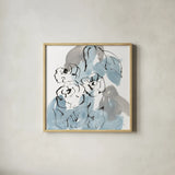 Blue Neutrals II by Chris Paschke. Shown in a natural wood glass frame for a timeless modern aesthetic. Available as an archival giclee rolled canvas, fine art paper, or poster print. SKU 70650a.