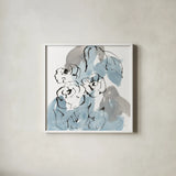 Blue Neutrals II by Chris Paschke. Shown in a crisp white glass frame for a clean and minimalist style. Available as an archival giclee rolled canvas, fine art paper, or poster print. SKU 70650a.