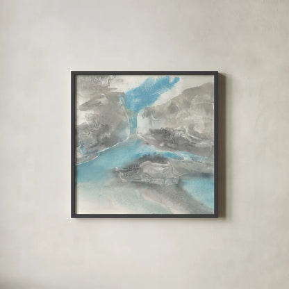 Blue Tones II by Chris Paschke. Shown in a sleek black glass frame for a contemporary gallery look. Available as an archival giclee rolled canvas, fine art paper, or poster print. SKU 35268a.