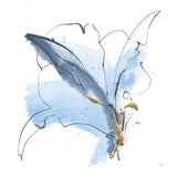 Blue and Gold Floral V by Chris Paschke. SKU 75006a. Archival Giclee Fine art print for wall decor.