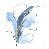 Blue and Gold Floral VI by Chris Paschke. SKU 75007a. Archival Giclee Fine art print for wall decor.