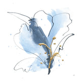 Blue and Gold Floral VII by Chris Paschke. SKU 75008a. Archival Giclee Fine art print for wall decor.