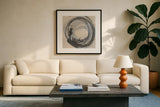 Blurred I by Chris Paschke. Displayed in a glass frame with matte in a clean modern living room. Available as an archival giclee rolled canvas, fine art paper, or poster print. SKU 83781a.