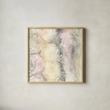 Blush Circles I by Chris Paschke. Shown in a natural wood glass frame for a timeless modern aesthetic. Available as an archival giclee rolled canvas, fine art paper, or poster print. SKU 35261a.