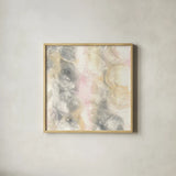 Blush Circles II by Chris Paschke. Shown in a natural wood glass frame for a timeless modern aesthetic. Available as an archival giclee rolled canvas, fine art paper, or poster print. SKU 35262a.