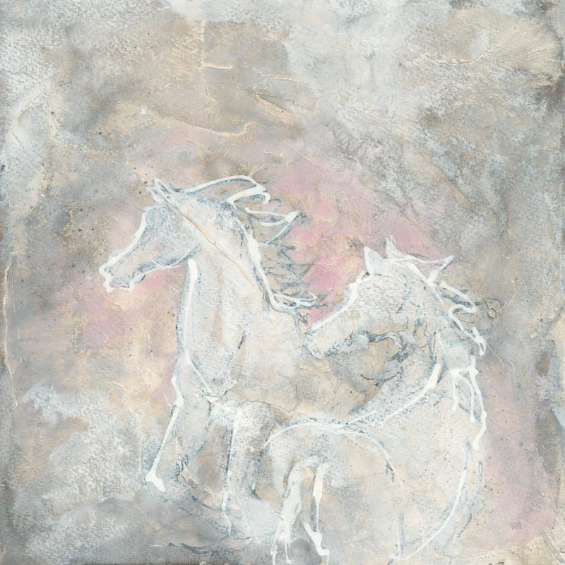 Blush Horses I by Chris Paschke. SKU 37175a. Archival Giclee Fine art print for wall decor.