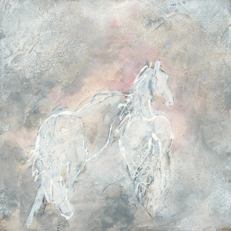 Blush Horses II by Chris Paschke. SKU 37176a. Archival Giclee Fine art print for wall decor.