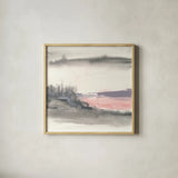Blush Valley I by Chris Paschke. Shown in a natural wood glass frame for a timeless modern aesthetic. Available as an archival giclee rolled canvas, fine art paper, or poster print. SKU 49055a.