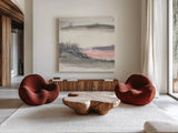 Blush Valley I by Chris Paschke. Shown as extra-large giant wall art in a modern living room. Available as an archival giclee rolled canvas, fine art paper, or poster print. SKU 49055a.