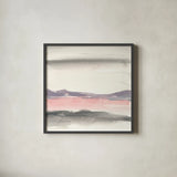 Blush Valley II by Chris Paschke. Shown in a sleek black glass frame for a contemporary gallery look. Available as an archival giclee rolled canvas, fine art paper, or poster print. SKU 49056a.