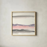 Blush Valley II by Chris Paschke. Shown in a natural wood glass frame for a timeless modern aesthetic. Available as an archival giclee rolled canvas, fine art paper, or poster print. SKU 49056a.