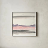 Blush Valley II by Chris Paschke. Shown in a crisp white glass frame for a clean and minimalist style. Available as an archival giclee rolled canvas, fine art paper, or poster print. SKU 49056a.