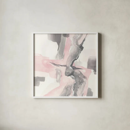 Blushing Grey I by Chris Paschke. Shown in a crisp white glass frame for a clean and minimalist style. Available as an archival giclee rolled canvas, fine art paper, or poster print. SKU 49053a.
