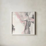 Blushing Grey II by Chris Paschke. Shown in a crisp white glass frame for a clean and minimalist style. Available as an archival giclee rolled canvas, fine art paper, or poster print. SKU 49054a.