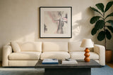 Blushing Grey II by Chris Paschke. Displayed in a glass frame with matte in a clean modern living room. Available as an archival giclee rolled canvas, fine art paper, or poster print. SKU 49054a.