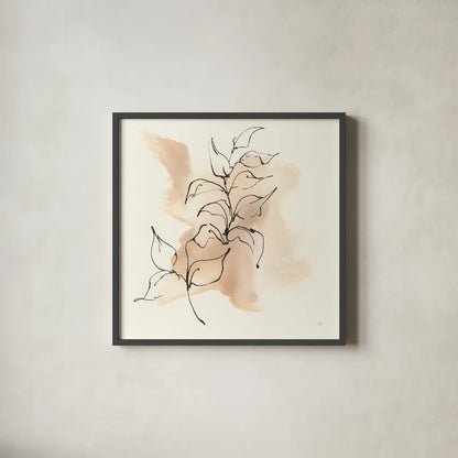 Boho Botanical I by Chris Paschke. Shown in a sleek black glass frame for a contemporary gallery look. Available as an archival giclee rolled canvas, fine art paper, or poster print. SKU 89518a.