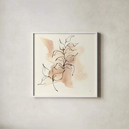 Boho Botanical I by Chris Paschke. Shown in a crisp white glass frame for a clean and minimalist style. Available as an archival giclee rolled canvas, fine art paper, or poster print. SKU 89518a.