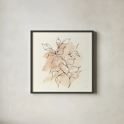 Boho Botanical II by Chris Paschke. Shown in a sleek black glass frame for a contemporary gallery look. Available as an archival giclee rolled canvas, fine art paper, or poster print. SKU 89519a.