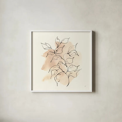 Boho Botanical II by Chris Paschke. Shown in a crisp white glass frame for a clean and minimalist style. Available as an archival giclee rolled canvas, fine art paper, or poster print. SKU 89519a.