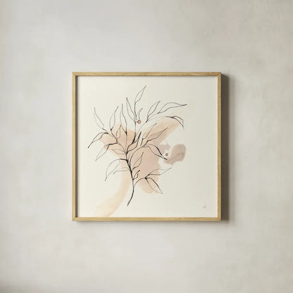 Boho Botanical III by Chris Paschke. Shown in a natural wood glass frame for a timeless modern aesthetic. Available as an archival giclee rolled canvas, fine art paper, or poster print. SKU 89520a.