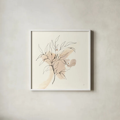 Boho Botanical III by Chris Paschke. Shown in a crisp white glass frame for a clean and minimalist style. Available as an archival giclee rolled canvas, fine art paper, or poster print. SKU 89520a.