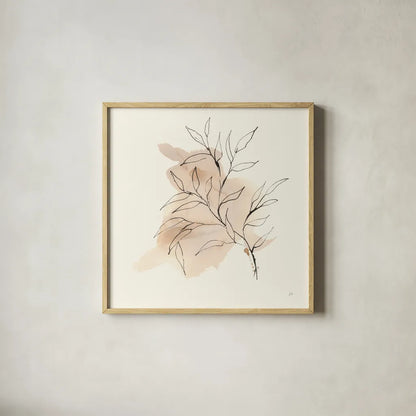 Boho Botanical IV by Chris Paschke. Shown in a natural wood glass frame for a timeless modern aesthetic. Available as an archival giclee rolled canvas, fine art paper, or poster print. SKU 89521a.