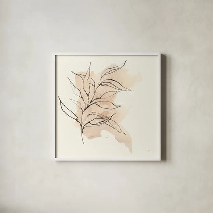 Boho Botanical VI by Chris Paschke. Shown in a crisp white glass frame for a clean and minimalist style. Available as an archival giclee rolled canvas, fine art paper, or poster print. SKU 89523a.