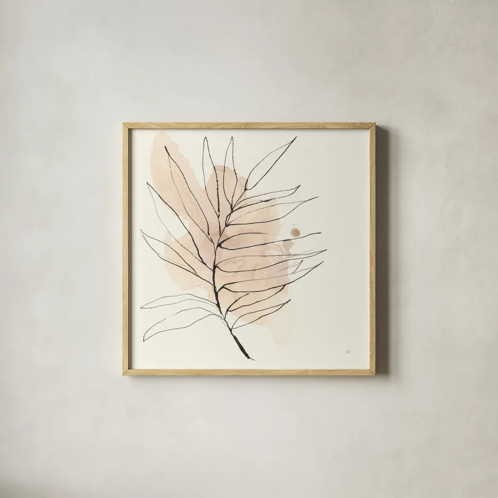 Boho Botanical VII by Chris Paschke. Shown in a natural wood glass frame for a timeless modern aesthetic. Available as an archival giclee rolled canvas, fine art paper, or poster print. SKU 89524a.