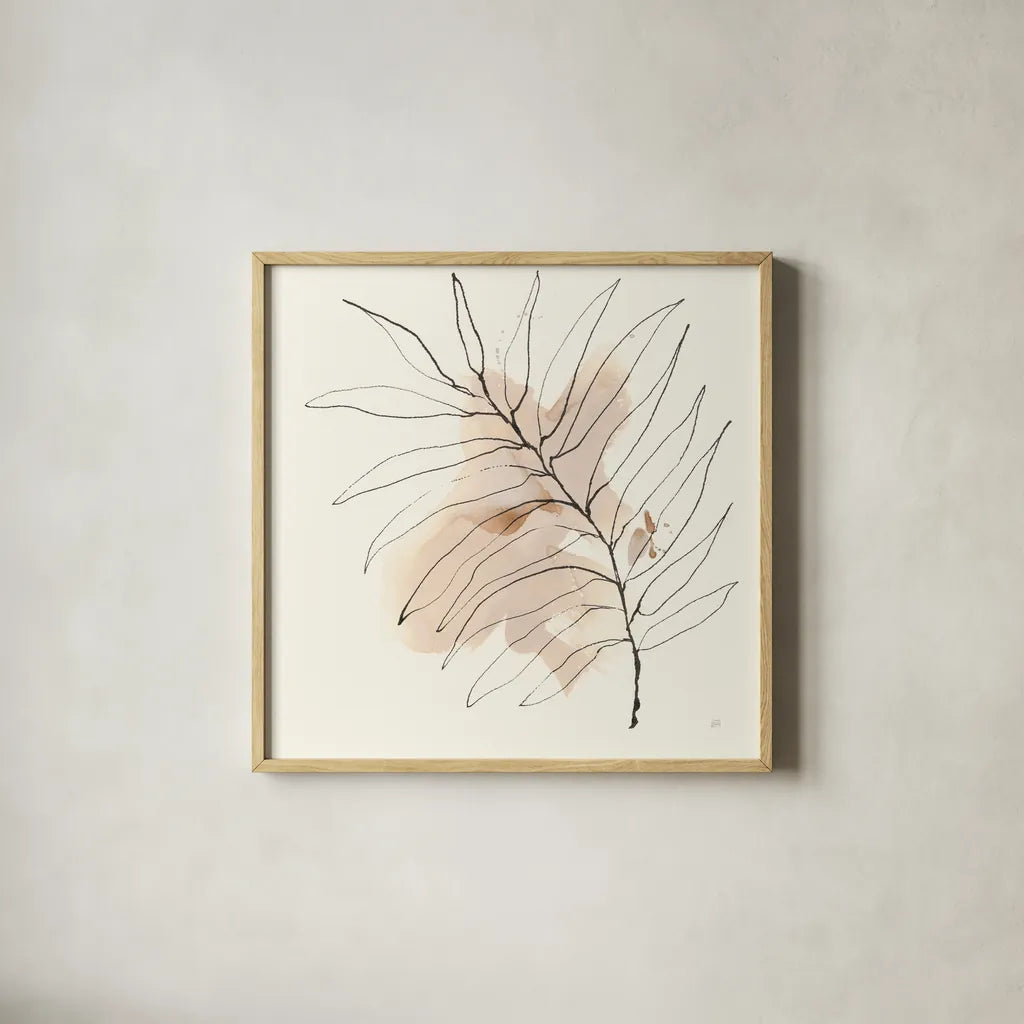 Boho Botanical VIII by Chris Paschke. Shown in a natural wood glass frame for a timeless modern aesthetic. Available as an archival giclee rolled canvas, fine art paper, or poster print. SKU 89525a.