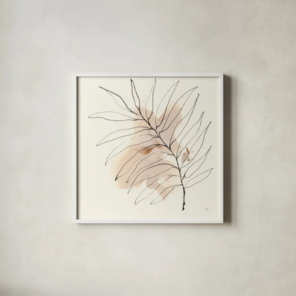 Boho Botanical VIII by Chris Paschke. Shown in a crisp white glass frame for a clean and minimalist style. Available as an archival giclee rolled canvas, fine art paper, or poster print. SKU 89525a.