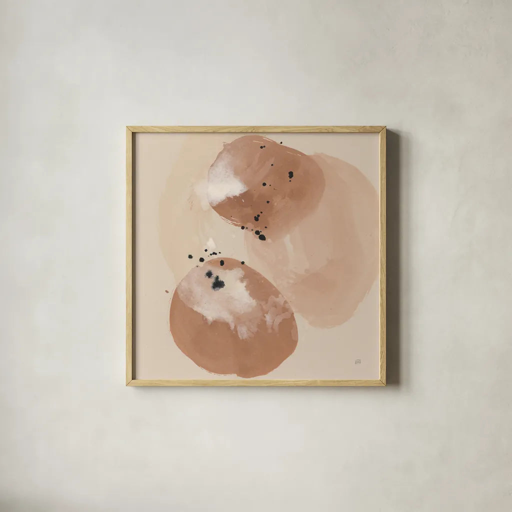 Boho II by Chris Paschke. Shown in a natural wood glass frame for a timeless modern aesthetic. Available as an archival giclee rolled canvas, fine art paper, or poster print. SKU 83784a.