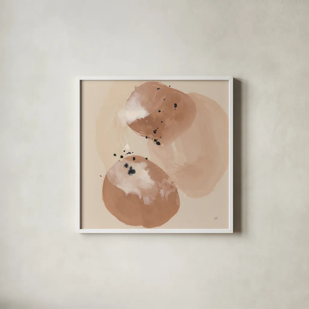 Boho II by Chris Paschke. Shown in a crisp white glass frame for a clean and minimalist style. Available as an archival giclee rolled canvas, fine art paper, or poster print. SKU 83784a.