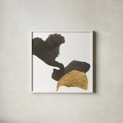 Bold Gold II by Chris Paschke. Shown in a crisp white glass frame for a clean and minimalist style. Available as an archival giclee rolled canvas, fine art paper, or poster print. SKU 86812a.