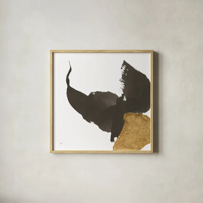 Bold Gold III by Chris Paschke. Shown in a natural wood glass frame for a timeless modern aesthetic. Available as an archival giclee rolled canvas, fine art paper, or poster print. SKU 86813a.