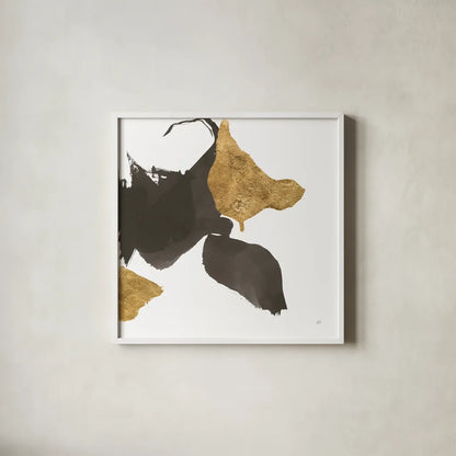 Bold Gold IV by Chris Paschke. Shown in a crisp white glass frame for a clean and minimalist style. Available as an archival giclee rolled canvas, fine art paper, or poster print. SKU 86814a.