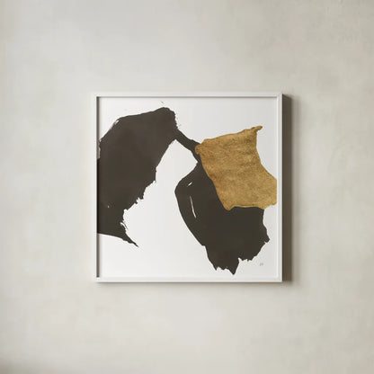 Bold Gold VI by Chris Paschke. Shown in a crisp white glass frame for a clean and minimalist style. Available as an archival giclee rolled canvas, fine art paper, or poster print. SKU 86816a.