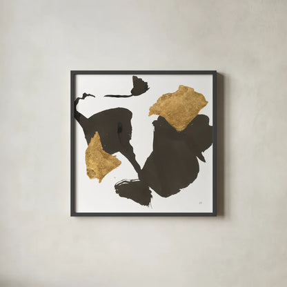 Bold Gold VII by Chris Paschke. Shown in a sleek black glass frame for a contemporary gallery look. Available as an archival giclee rolled canvas, fine art paper, or poster print. SKU 86817a.