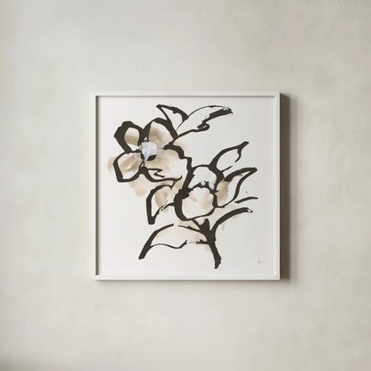 Bold Greige I by Chris Paschke. Shown in a crisp white glass frame for a clean and minimalist style. Available as an archival giclee rolled canvas, fine art paper, or poster print. SKU 92773a.