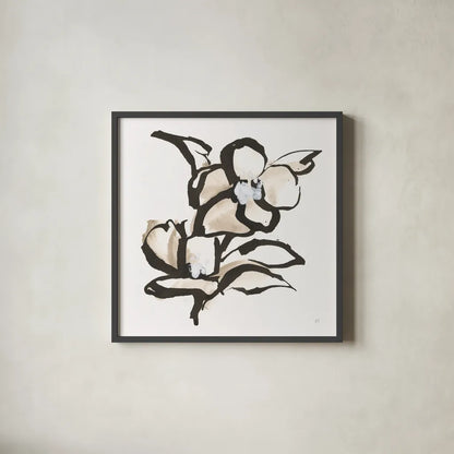 Bold Greige II by Chris Paschke. Shown in a sleek black glass frame for a contemporary gallery look. Available as an archival giclee rolled canvas, fine art paper, or poster print. SKU 92774a.